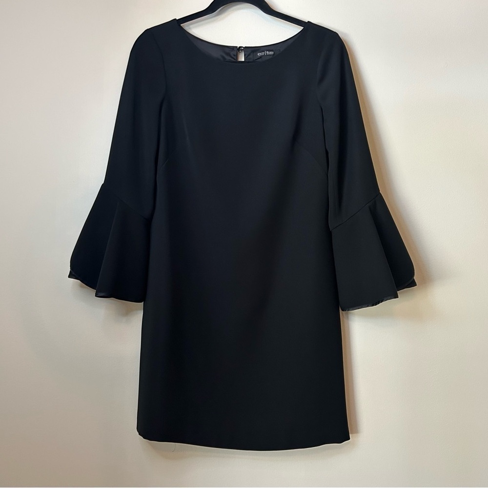 WHITE House Black Market Ruffle Bell Sleeve Sheath Dress Women's 4